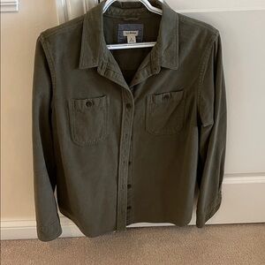 L.L. Bean Women’s Large Chamois Dark Olive Shirt Jacket
